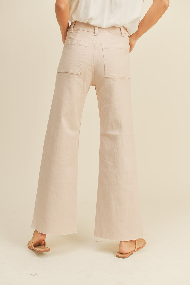 Sailor Cream High Rise Wide-Leg Jeans