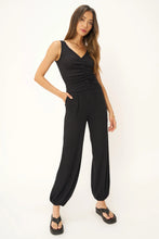 Load image into Gallery viewer, Cabana Ruched Textured Rib Tank Black