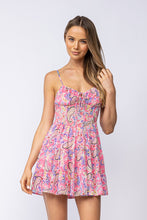Load image into Gallery viewer, Pink Printed Corset Dress